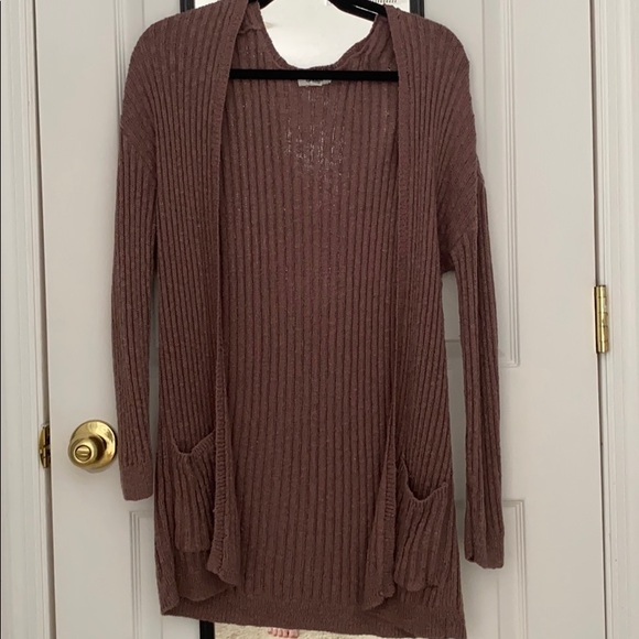 Burgundy ribbed cardigan - Picture 1 of 1